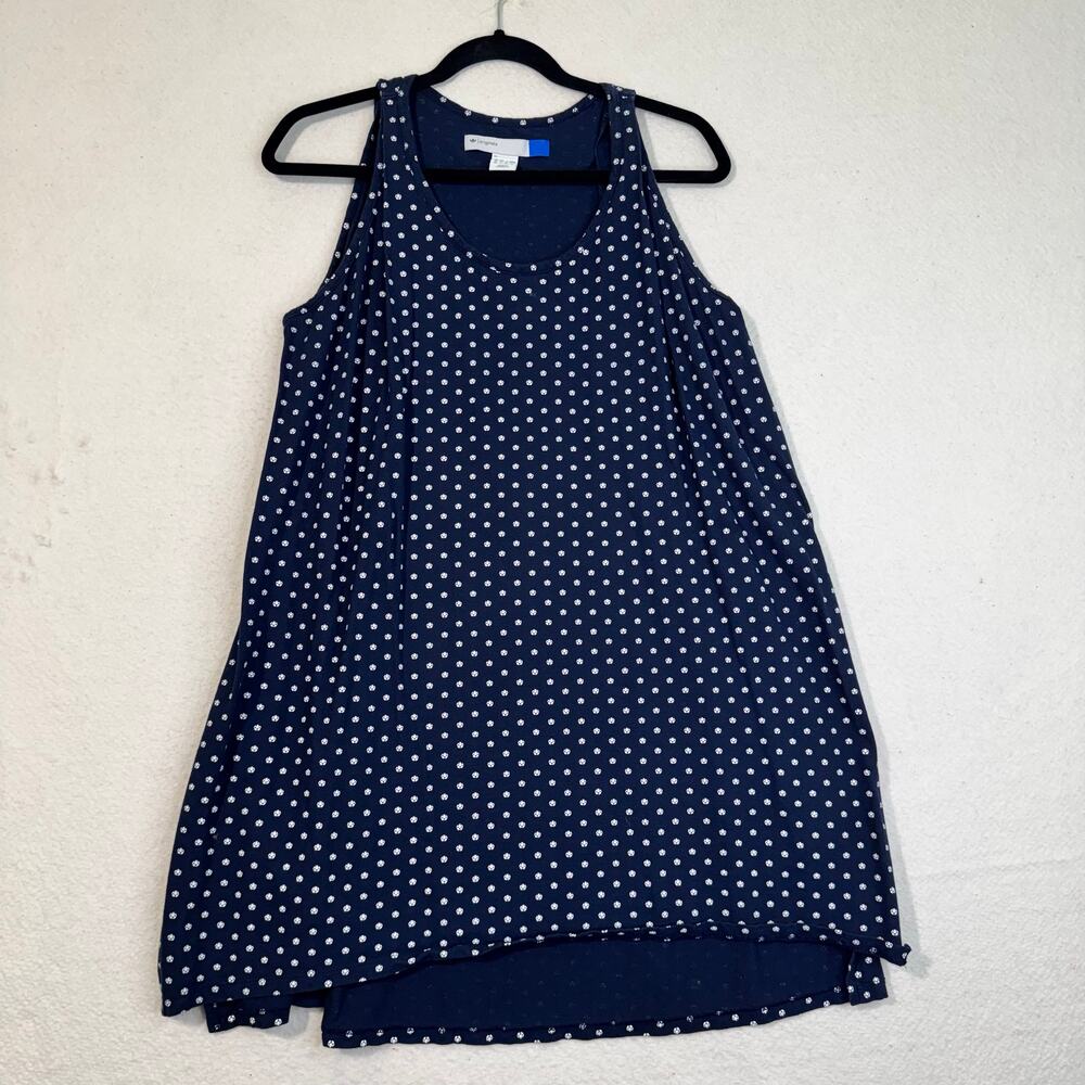 Adidas Originals Jersey Tank Dress Navy Blue White Soccer Ball Print Sz Medium